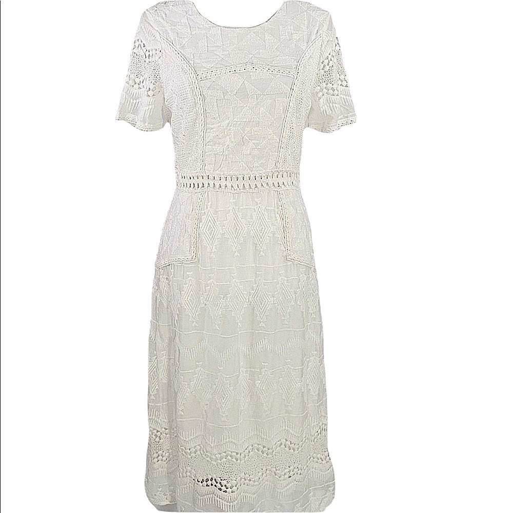 ANTHROPOLOGIE Lace Embroidered Boho Wedding dress